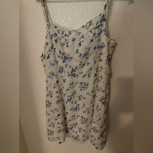 Short white floral dress